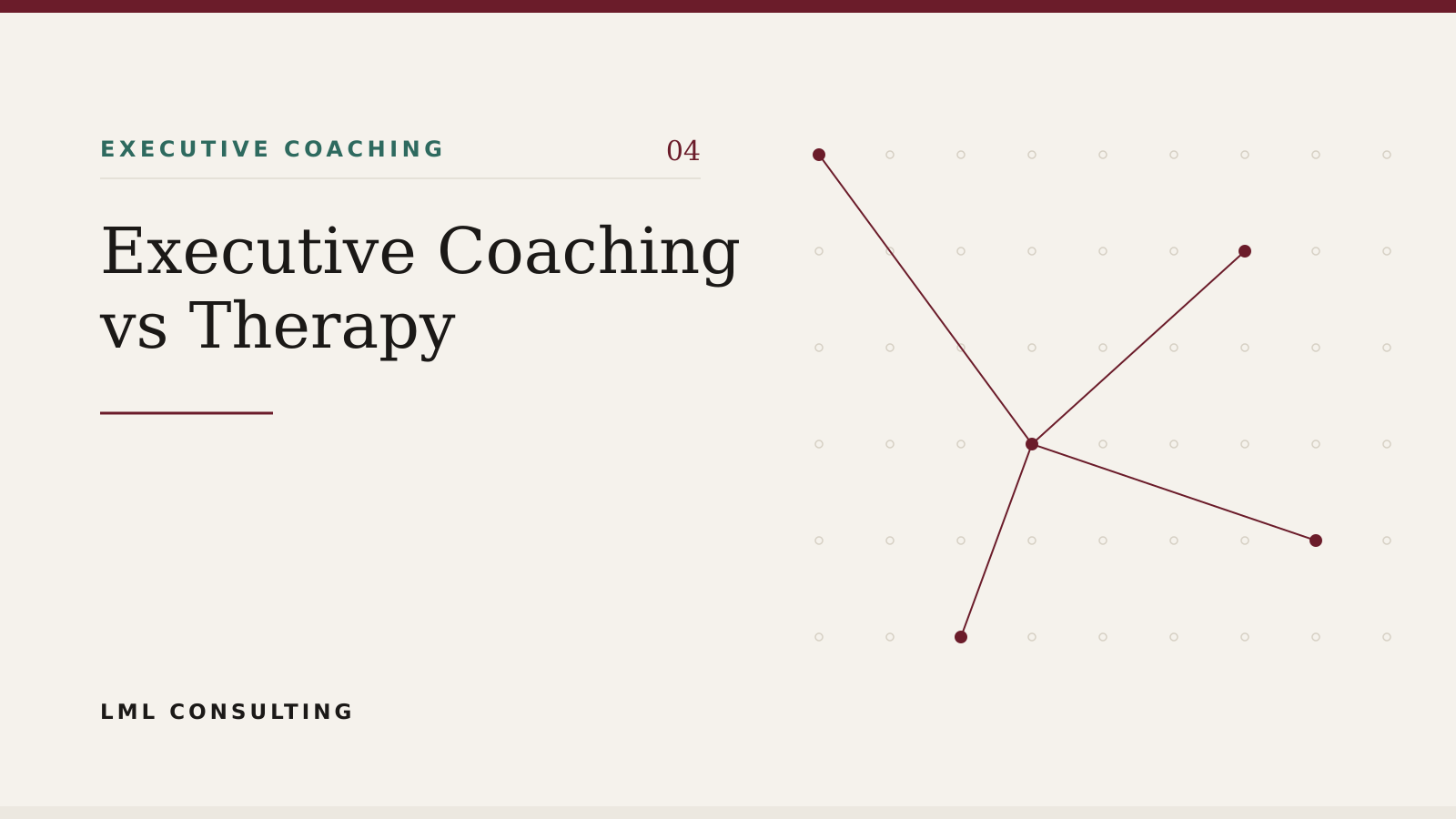 A senior leader weighing executive coaching vs therapy, shown as two separate doors in a quiet office corridor